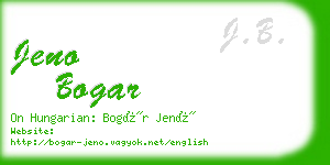 jeno bogar business card